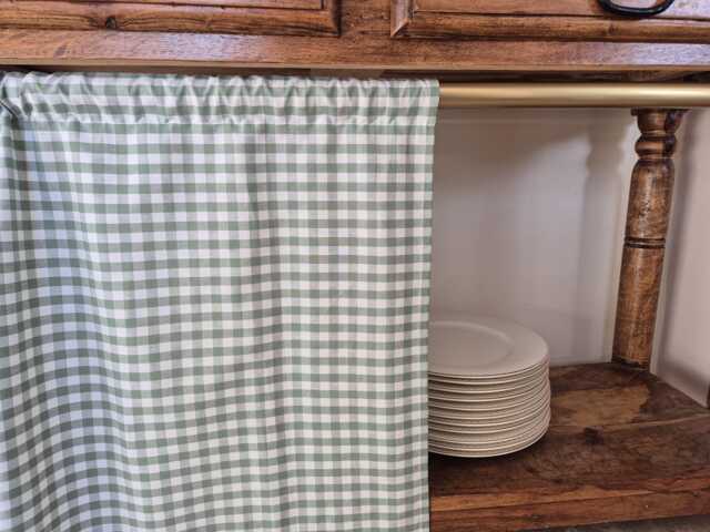 Rod Pocket Curtains, Shelf Sink Skirt, Checkered For Bathroom, Hanging Small Windows, Header Drapes Light Filtering Valances - image 1