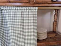 Rod Pocket Curtains, Shelf Sink Skirt, Checkered For Bathroom, Hanging Small Windows, Header Drapes Light Filtering Valances