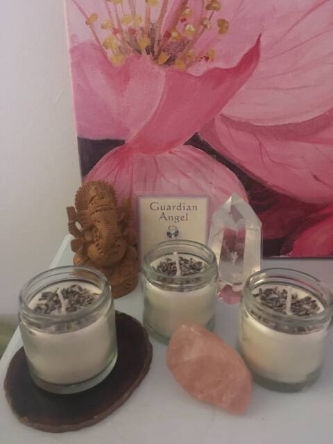 Handmade Lavender & Rose Geranium Soy Wax Candle, Aromatherapy Vegan Candle - image 1