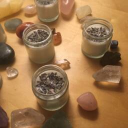 Handmade Lavender & Rose Geranium Soy Wax Candle, Aromatherapy Vegan Candle - thumbnail 3