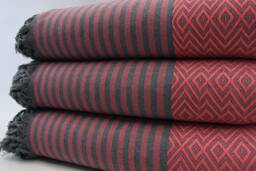 "Turkish Bedspread, Aztec Blanket, 79""x103" - thumbnail 1