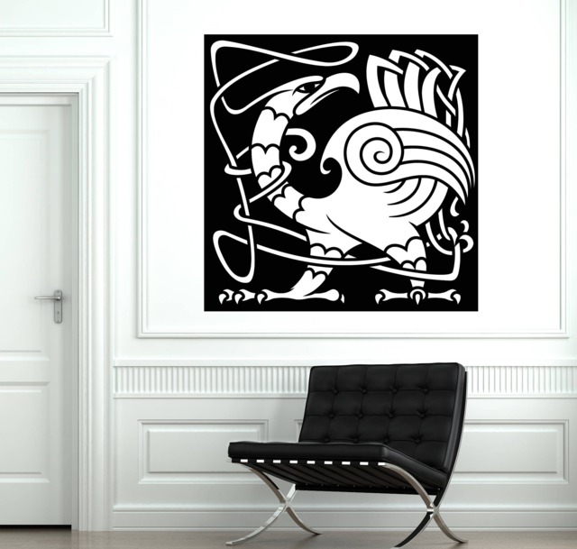 Wall Vinyl Decal Ethnic Decor in Celtic Style Abstract Birds Eagle Living Room - #2475Dn - image 1
