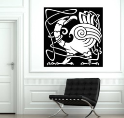 Wall Vinyl Decal Ethnic Decor in Celtic Style Abstract Birds Eagle Living Room - #2475Dn - thumbnail 1