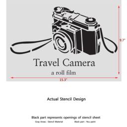 Travel Camera Stencils For Crafting Wall Art Decor Reusable Template - thumbnail 2