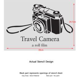 Travel Camera Stencils For Crafting Wall Art Decor Reusable Template - thumbnail 3