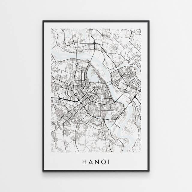 Hanoi Map Print - Minimal Poster Art Vietnam - image 1