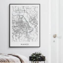 Hanoi Map Print - Minimal Poster Art Vietnam - thumbnail 2