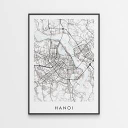 Hanoi Map Print - Minimal Poster Art Vietnam - thumbnail 1