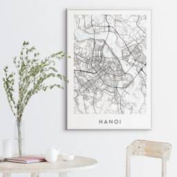 Hanoi Map Print - Minimal Poster Art Vietnam - thumbnail 3