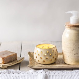 Handmade Ceramic Soap Dish Textured White Pottery Bath Decor, Us Ddp - thumbnail 4