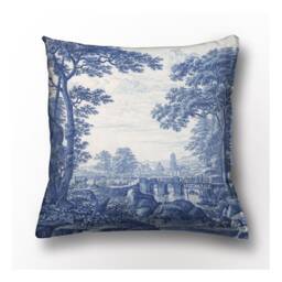 Linen Toile De Jouy Cushion Cover, Vintage Style Pillow