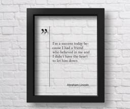 Transparent Abraham Lincoln Quote Best Friend Gift Business Partner Wall Art Friendship Print - thumbnail 1
