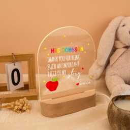 Teacher Appreciation Gift Personalized Thank You Led Night Light, Custom Name Lamp, End Of Year For - thumbnail 4