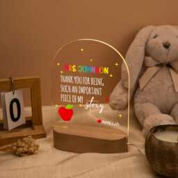 Teacher Appreciation Gift Personalized Thank You Led Night Light, Custom Name Lamp, End Of Year For - thumbnail 2
