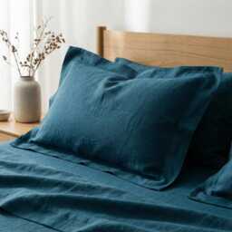 Linen Pillow Case With Flange Oxford Style Stone Washed Softened Pillowcase Queen King Sham Square Cover Lumbar - thumbnail 3