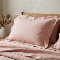 Linen Pillow Case With Flange Oxford Style Stone Washed Softened Pillowcase Queen King Sham Square Cover Lumbar - thumbnail 2