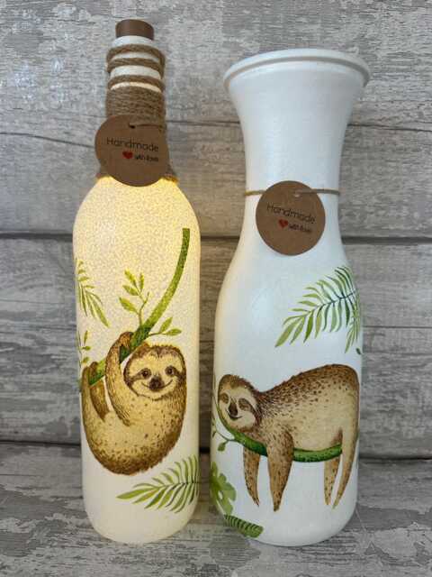 Sloth Light Up Bottle & Matching Vase - Hares, Sloth Gifts, Sloths, Lovers - image 1