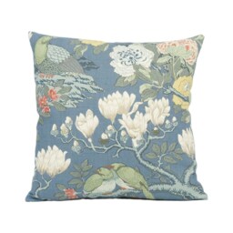 Gp & J Baker - Rockbird Signature Teal Exotic Magnolia Tree Pheasant Cushion Cover Handmade Throw Pillow Designer Home D??cor - thumbnail 3