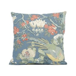 Gp & J Baker - Rockbird Signature Teal Exotic Magnolia Tree Pheasant Cushion Cover Handmade Throw Pillow Designer Home D??cor - thumbnail 2