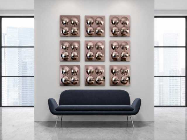 Nine - 9 Lunaria Rose Gold Orb Convex Panels - image 1
