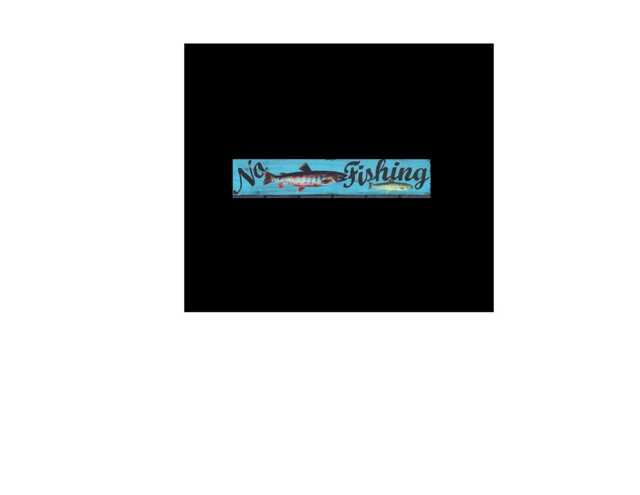Wood Sign, No Fishing Vintage Turquoise Trout Art, Lake House Decor - Distressed Wall Art Handmade Cabin Trout Art - image 1