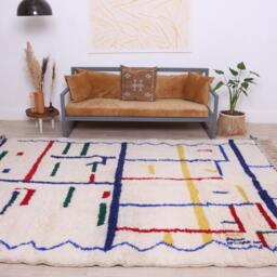 Moroccan Rug, Berber 7x10 Ft, Vintage Boujaad Rug , Handwoven With Natural Wool - thumbnail 2