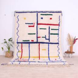 Moroccan Rug, Berber 7x10 Ft, Vintage Boujaad Rug , Handwoven With Natural Wool - thumbnail 1