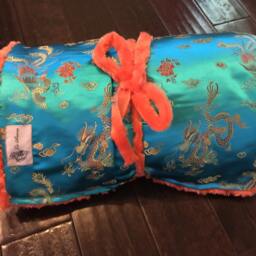 "Extra Large Dragon & Phoenix Satin Brocade Blanket ""Edible Elton" - thumbnail 3