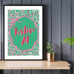 Festive Af Christmas Print - Funny Poster Wall Art Seasonal Home Decor Gift A5 A4 A3 Framed Or Unframed - thumbnail 3