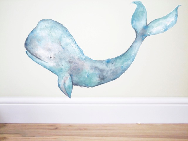 Humpback Whale Decal, Whale Sticker, Whale Wall Decal, Under The Sea Decor, Whale Art, Nursery Mermaid Art - image 1