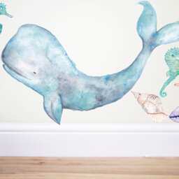 Humpback Whale Decal, Whale Sticker, Whale Wall Decal, Under The Sea Decor, Whale Art, Nursery Mermaid Art - thumbnail 2