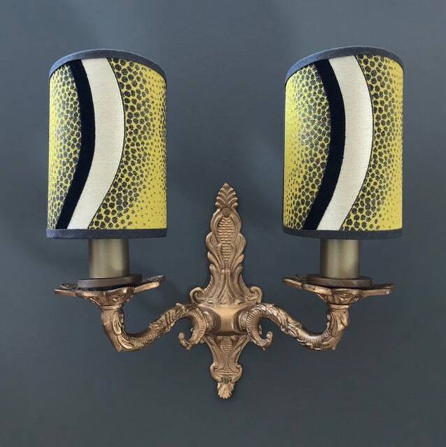 Larsen Hemingway - Handmade, Candle Clip Half Shield Lampshade For Wall Lights - image 1