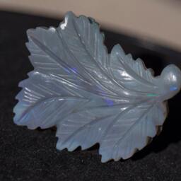 Australian Feather Opal Carving Semi-Blackopal Double Sided Rainbow Magic - 54 Cts - thumbnail 4