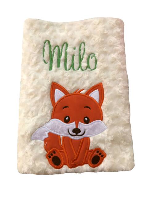 Fox Personalised Cream Blanket/Throw - image 1