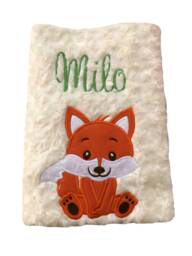 Fox Personalised Cream Blanket/Throw - thumbnail 1