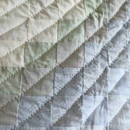 Personalized New Home Gifts For Couple, Neutral Bargello Quilt, Amish Style Unique Quilt Blanket, Cream Beige Bed, Gift - thumbnail 4