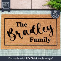 Custom Family Name Door Mat - Personalized Rug Entry Way Wedding Gift Last Doormat Housewarming Coir - thumbnail 1
