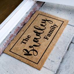 Custom Family Name Door Mat - Personalized Rug Entry Way Wedding Gift Last Doormat Housewarming Coir - thumbnail 2