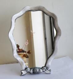 A Table Mirror, Frame Made Of Cast Aluminum