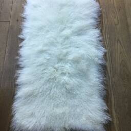 Beautiful Natural, Pale, Neutral, Beige, Linen Coloured, Tibetan Sheepskin Xl Large Throw Rug, Bed Cover, Luxury Fur, Bedroom - thumbnail 3
