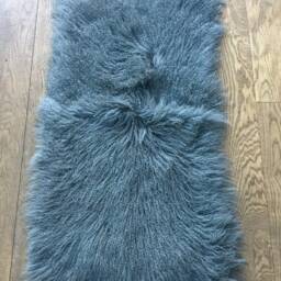 Beautiful Natural, Pale, Neutral, Beige, Linen Coloured, Tibetan Sheepskin Xl Large Throw Rug, Bed Cover, Luxury Fur, Bedroom - thumbnail 2