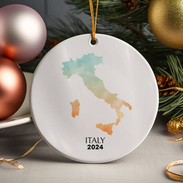 Italy Personalised Christmas Tree Ornament Decoration Gift Present Xmas Bauble Festive Decor Holiday Custom - image 1