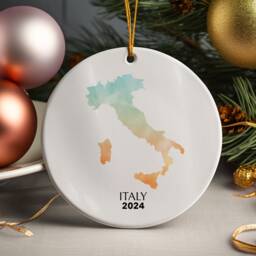 Italy Personalised Christmas Tree Ornament Decoration Gift Present Xmas Bauble Festive Decor Holiday Custom - thumbnail 1