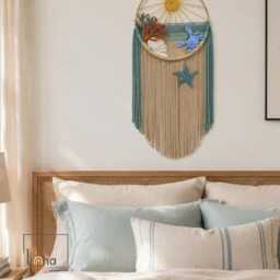 Ocean Nursery Wall Decor, Coastal Hanging, Beach Theme Baby Room Sea Life Macrame Art, Decor - thumbnail 2