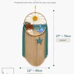 Ocean Nursery Wall Decor, Coastal Hanging, Beach Theme Baby Room Sea Life Macrame Art, Decor - thumbnail 3