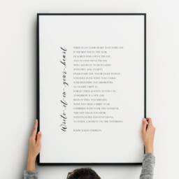 Write It On Your Heart - Inspirational Print Ralph Waldo Emerson Poem Literary Wall Art Typography Poster Unframed