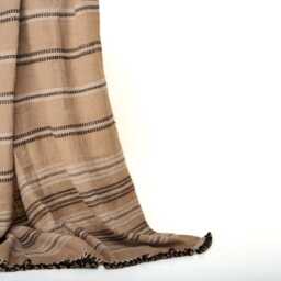 Rust Indian Wool Throw Blanket, Handwoven Couch Coverlet With Warm Artisan Bedroom Layer - Manik - thumbnail 1