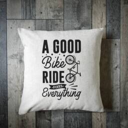 A Good Bike Ride Fixes Everything Cushion - Mtb Cover Cycling Father's Day Gift - thumbnail 1