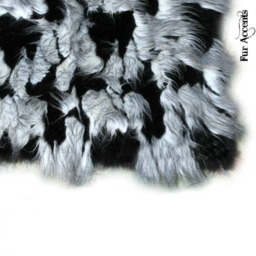 Black Feather Faux Fur Area Rug - Plush Shag Rug, Handmade in Usa - thumbnail 2