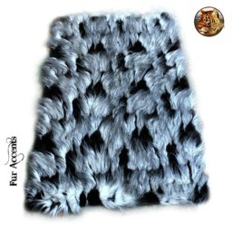 Black Feather Faux Fur Area Rug - Plush Shag Rug, Handmade in Usa - thumbnail 1